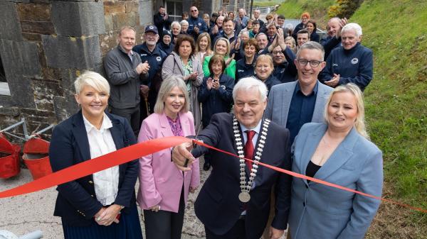 Mayor of the County of Cork, Cllr. Frank O’Flynn, cutting ribbon at Camden Fort Meagher Official Reopening