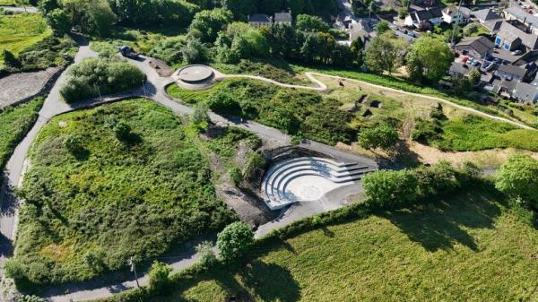 Drone image of new outdoor Amphitheatre in Skibbereen.