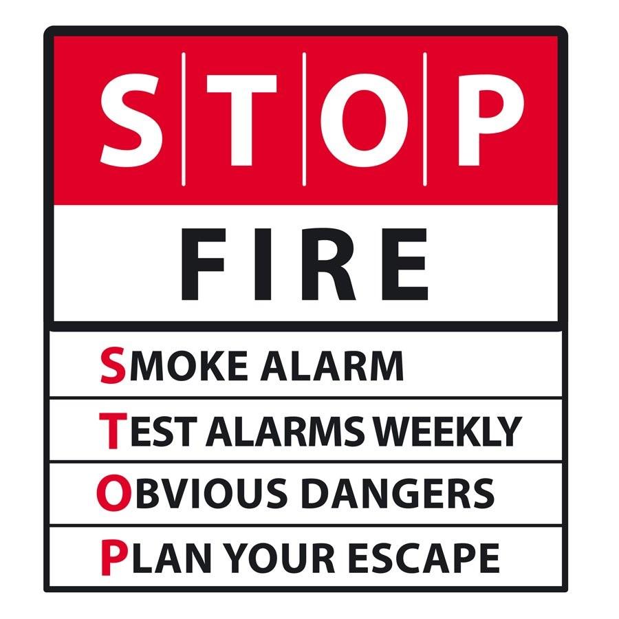 Community Fire Safety Image with Warnings