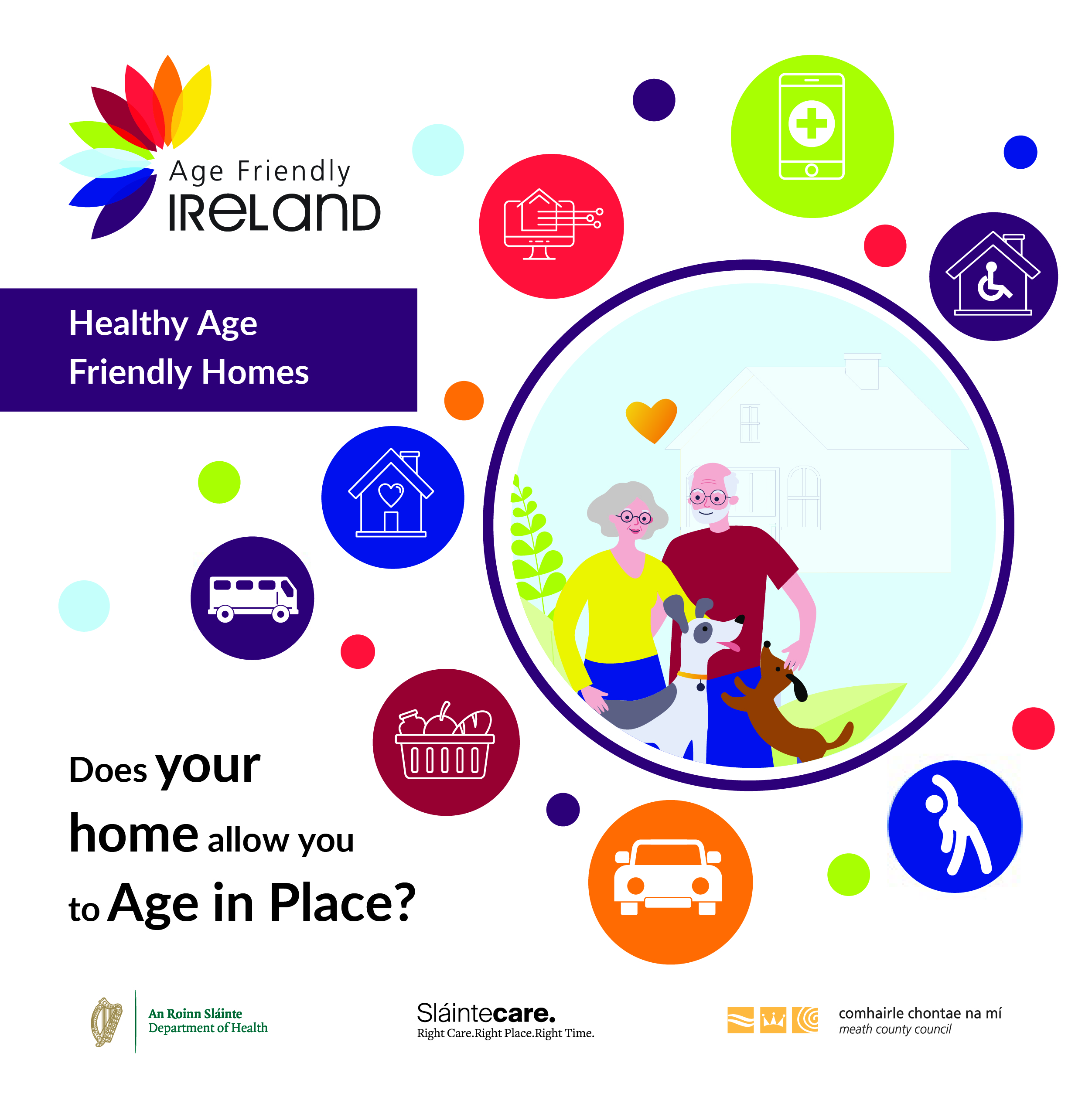  Healthy Homes Flyer Cover with Images of a woman and man with a dog plus text and logos
