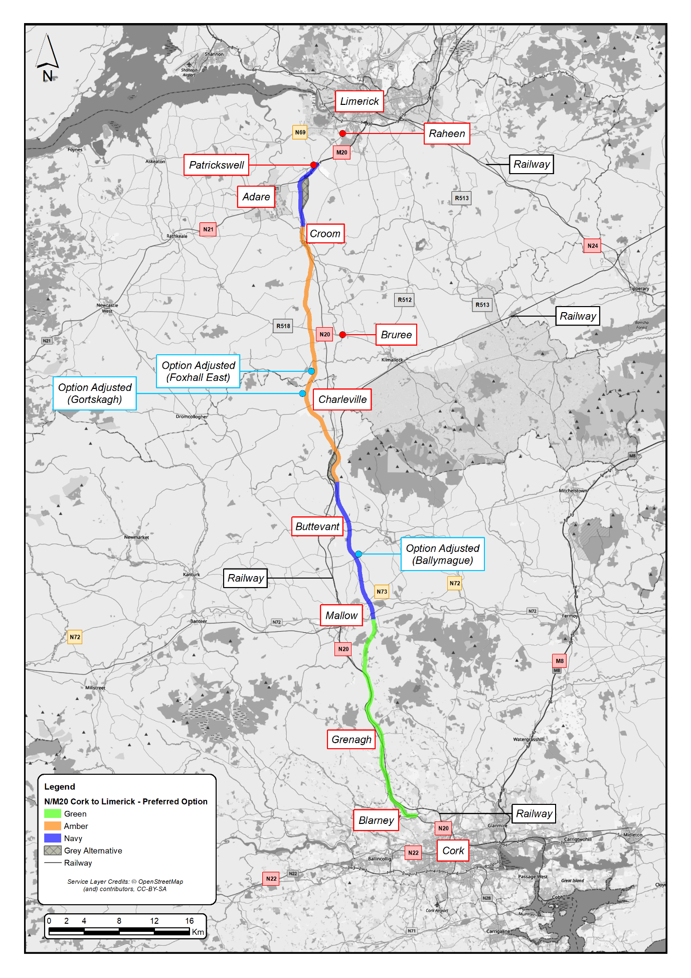 nm20 cork to limerick project Map