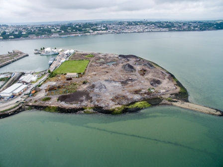 Aerial view of an island