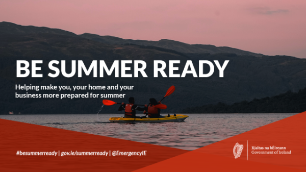 Be Summer Ready Card with image of 2 people in a kayak.