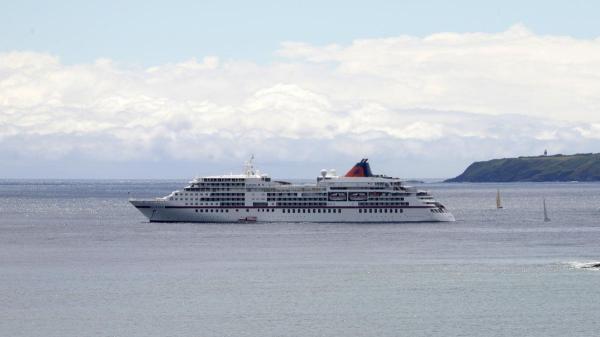 A large cruise ship on the water