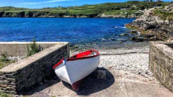 Boat on a beach on a sunny day