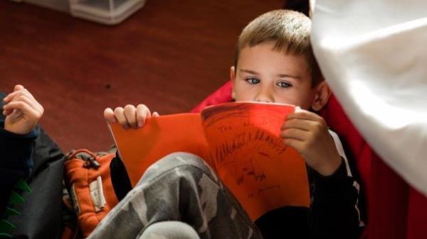 A child reading a book