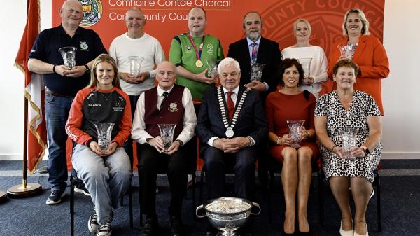 Mayor of the County of Cork, Cllr Frank O’Flynn hosts civic reception to honour groups and individuals from across the county. Pictured is the Mayor of the County of Cork, Cllr. Frank O'Flynn with the recipients of the awards.