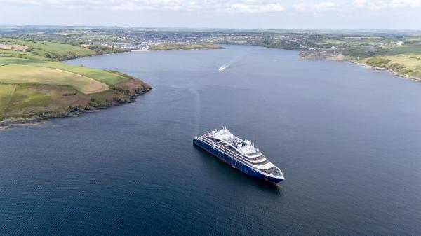 Cruise Ship sailing into harbour.