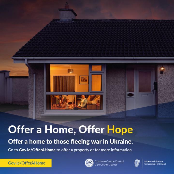 House at night and text