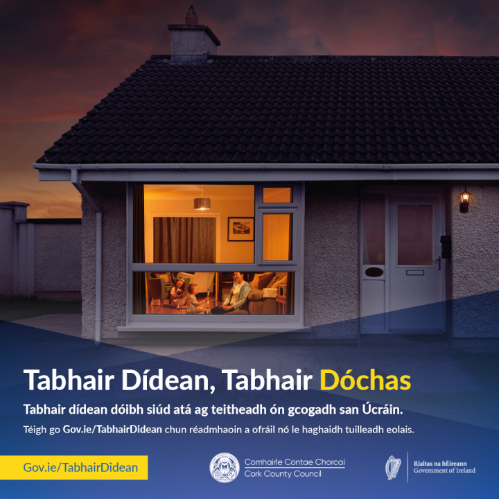 Image with text and a house