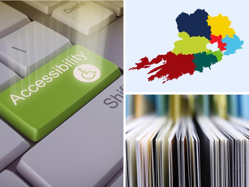  Collage of Images Representing Accessibility, Maps and Publications