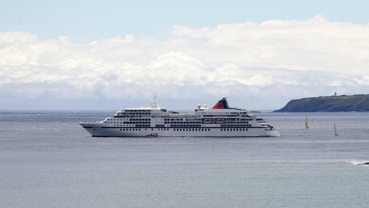 A large cruise ship on the water