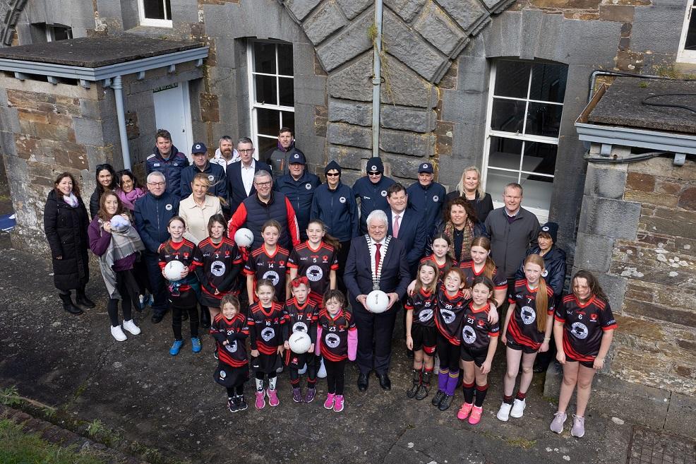 Mayor of the County of Cork, Cllr Frank O’Flynn, Michael Lynch, Divisional Manager South Cork, Elected Members of Cork County Council, Cork County Council Staff and members of Crosshaven GAA Club. 