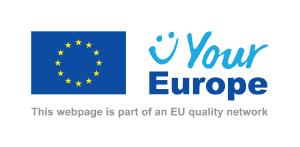 The EU flag alongside the text "Your Europe" with a statement about the EU quality network.